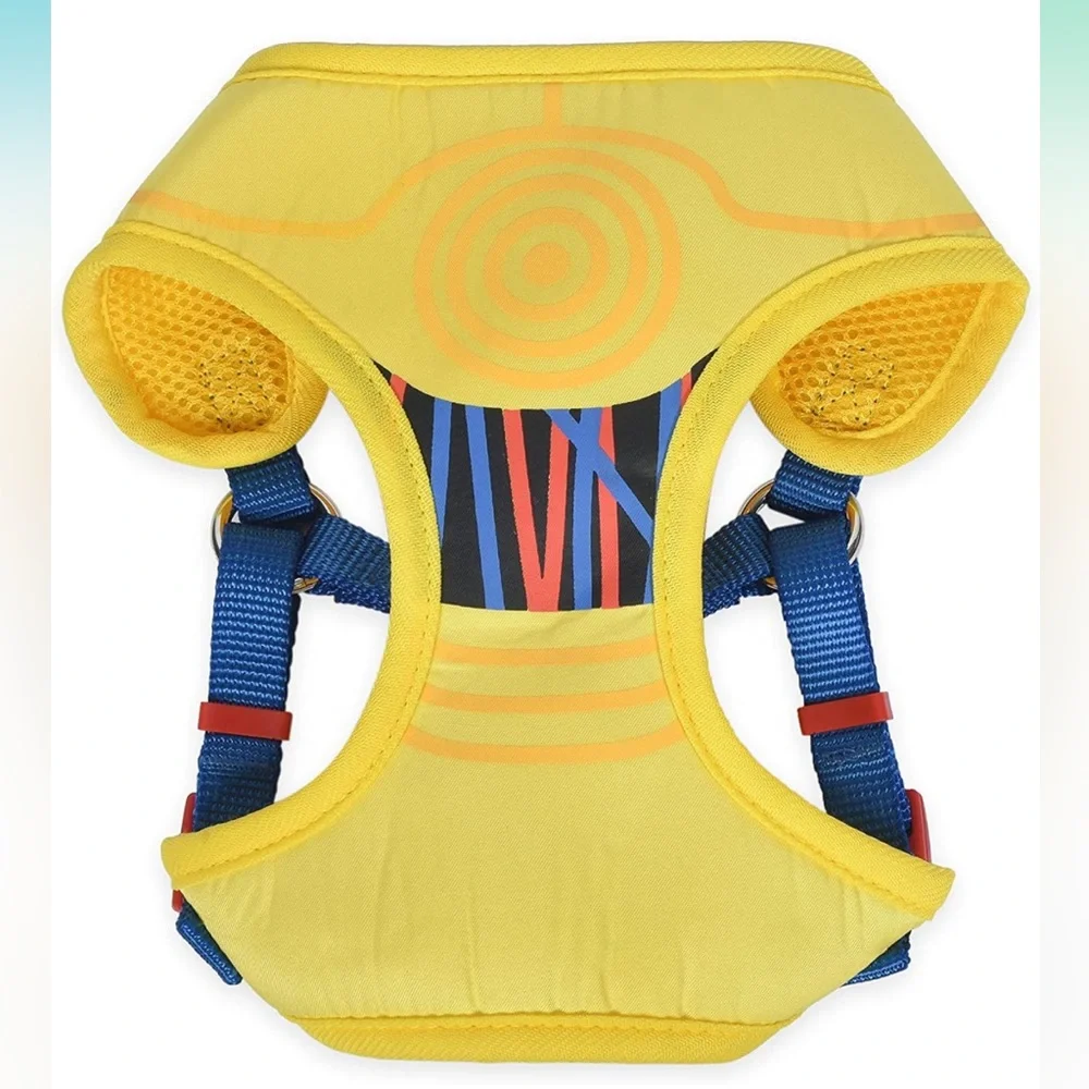Yellow STAR WARS C3PO No Pull Dog Harness for Large Dogs, Machine Washable